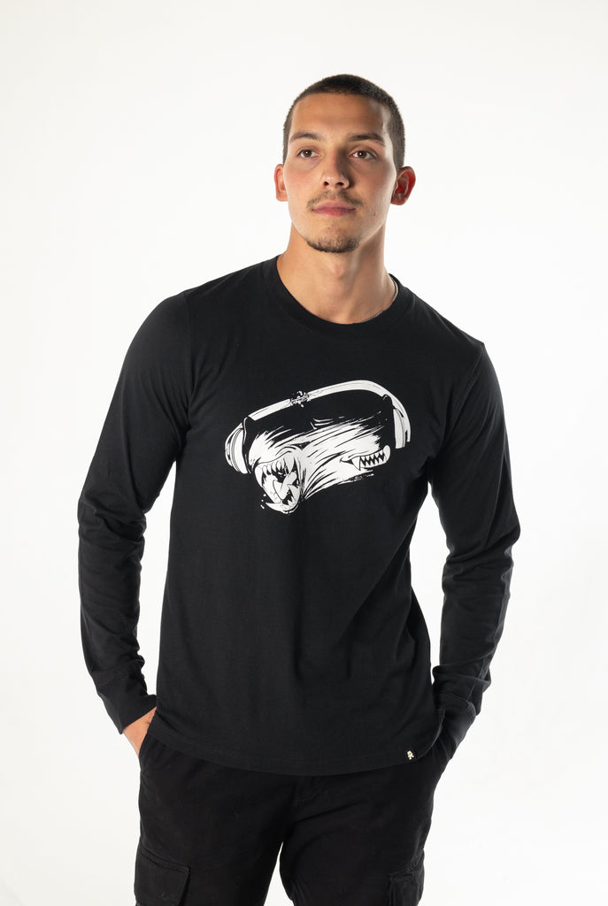 TWO FACE - Black Long Sleeve T-Shirt